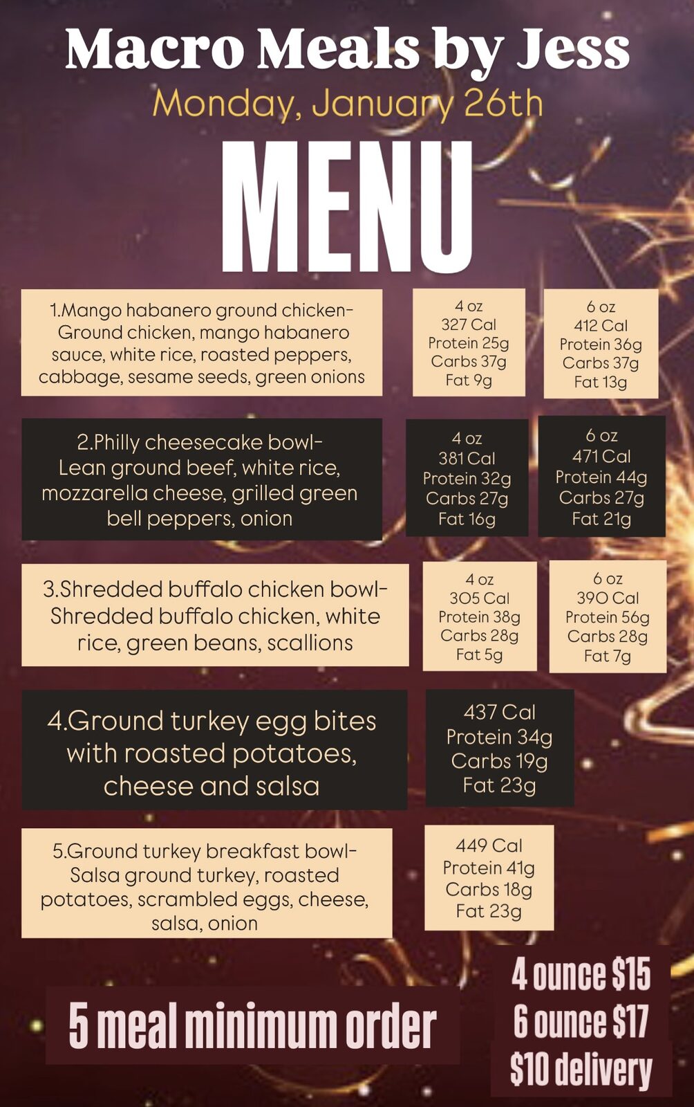 Archived Macro Meals By Jess menu