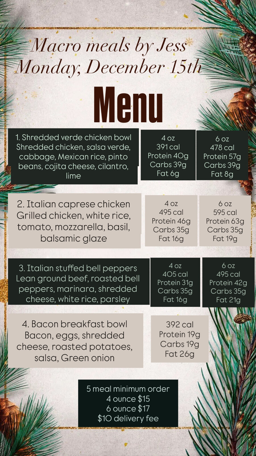 Archived Macro Meals By Jess menu