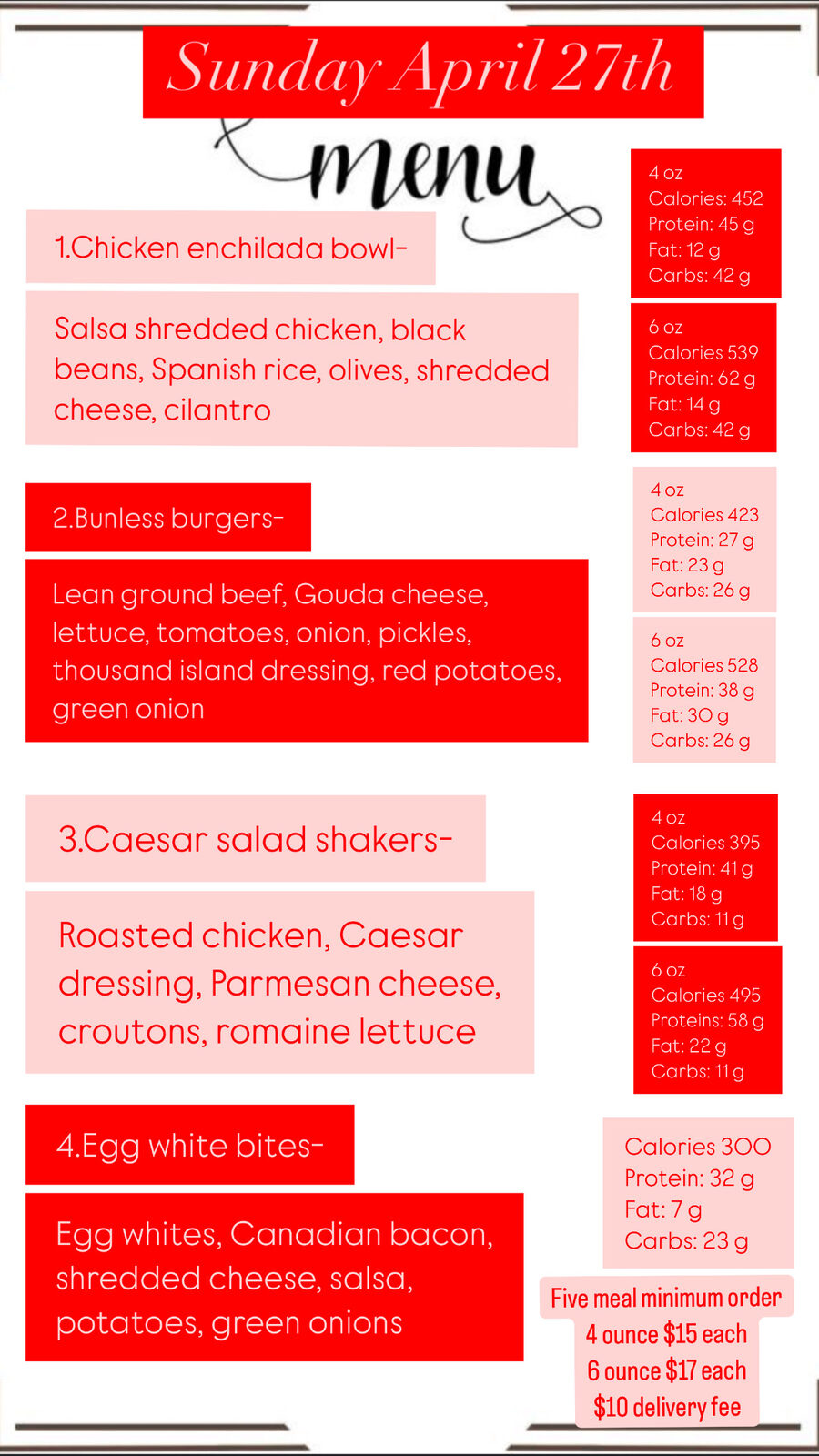 Archived Macro Meals By Jess menu