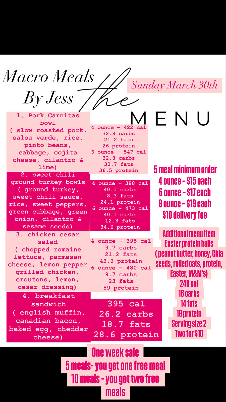 Archived Macro Meals By Jess menu