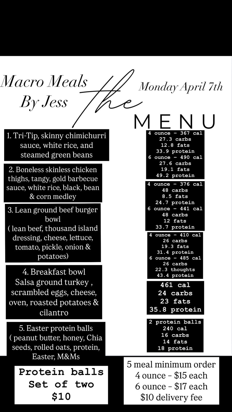 Archived menu for Monday, April 7