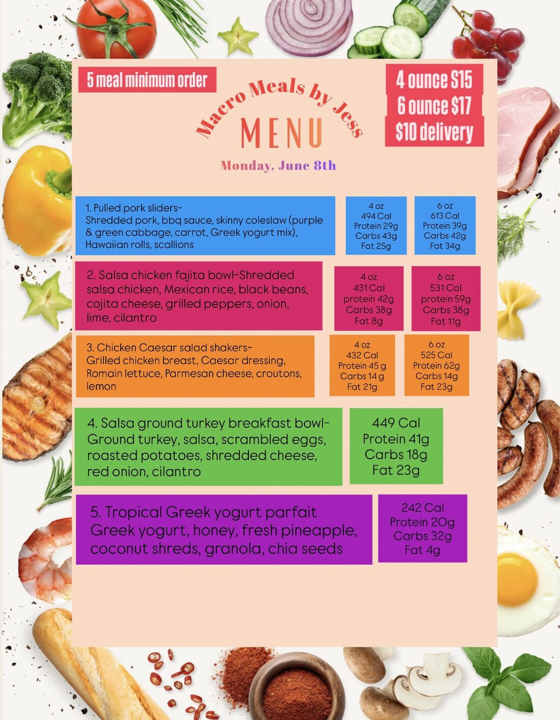 Archived Macro Meals By Jess menu
