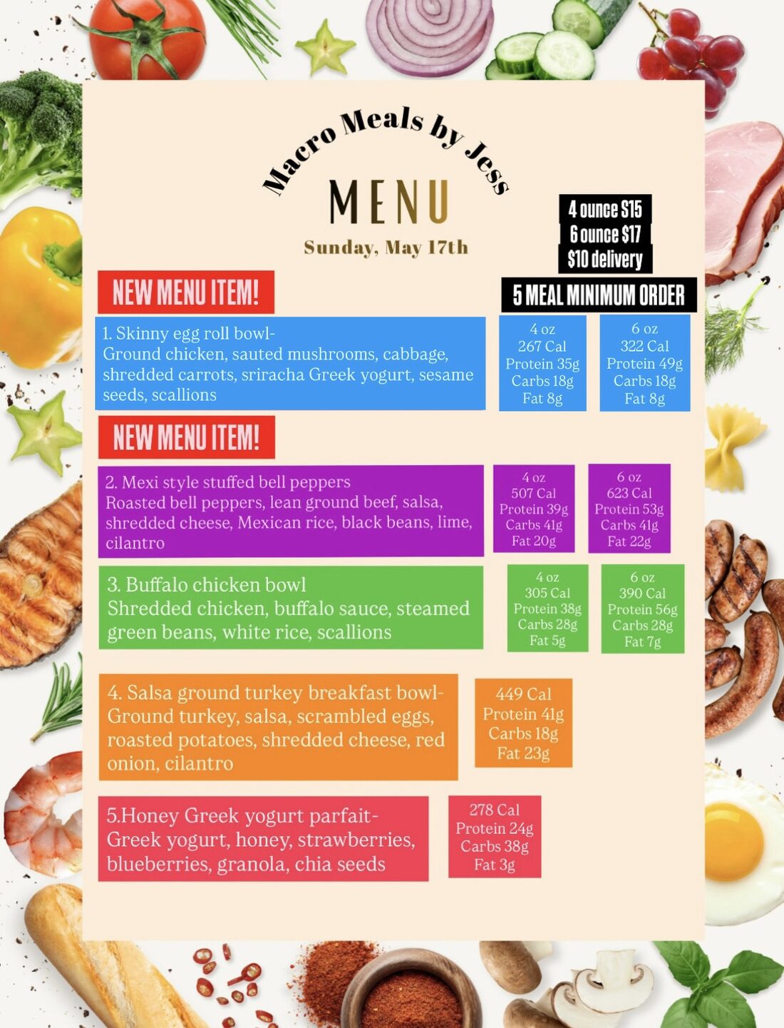 Archived Macro Meals By Jess menu