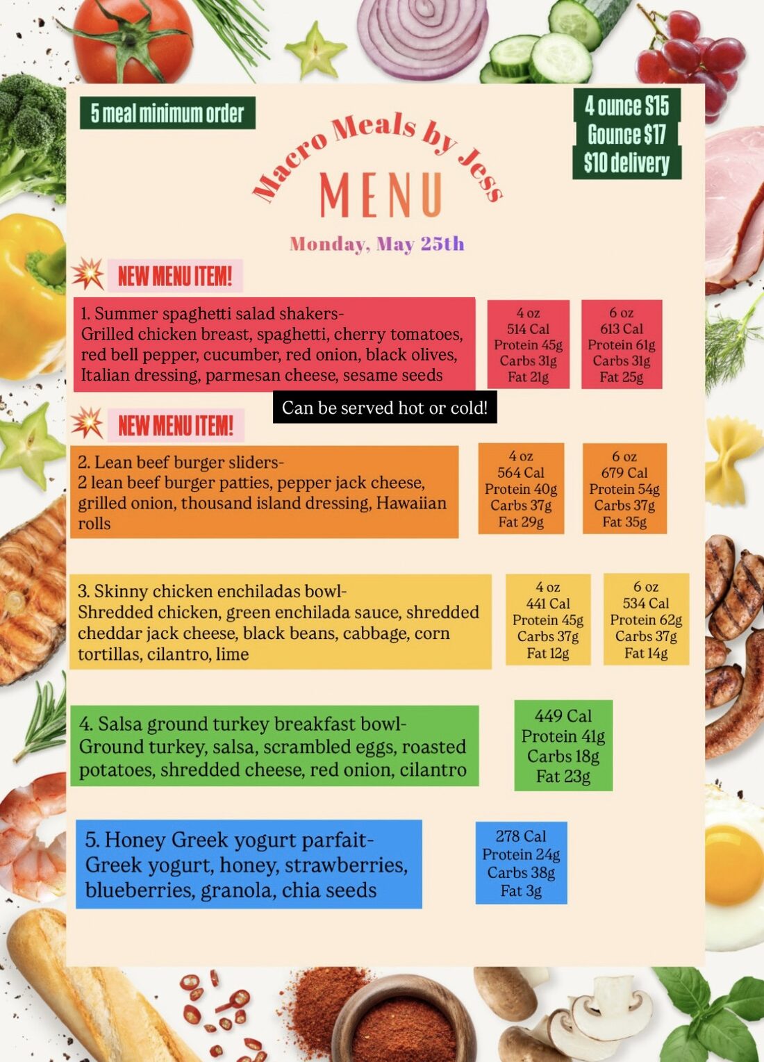 Archived Macro Meals By Jess menu