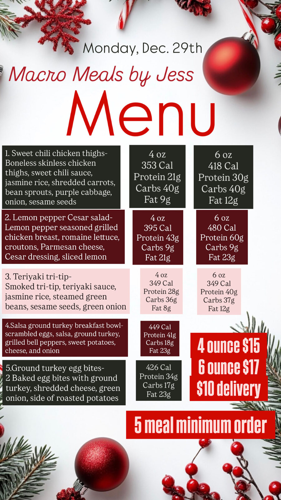 Archived Macro Meals By Jess menu